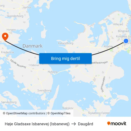 Høje Gladsaxe Isbanevej (Isbanevej) to Daugård map