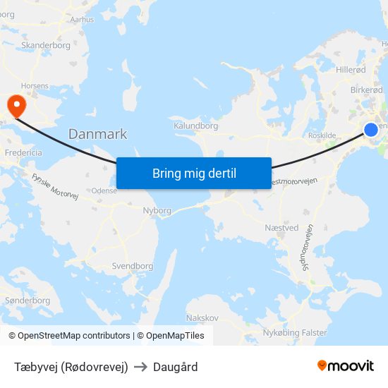 Tæbyvej (Rødovrevej) to Daugård map