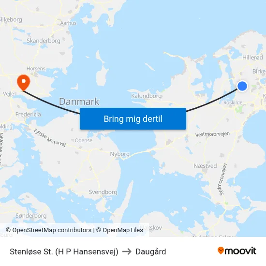 Stenløse St. (H P Hansensvej) to Daugård map