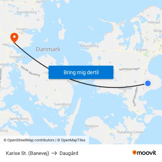 Karise St. (Banevej) to Daugård map