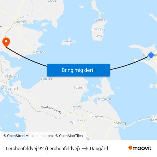 Lerchenfeldvej 92 (Lerchenfeldvej) to Daugård map