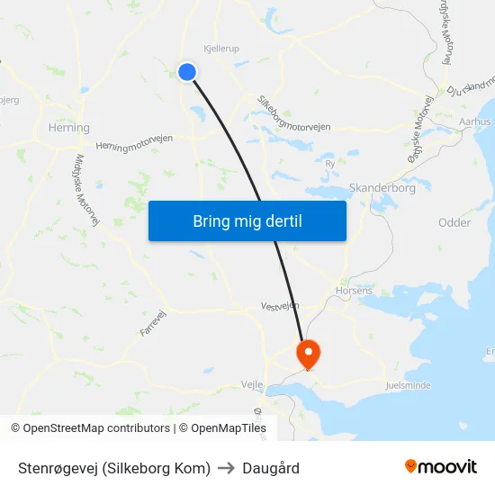 Stenrøgevej (Silkeborg Kom) to Daugård map