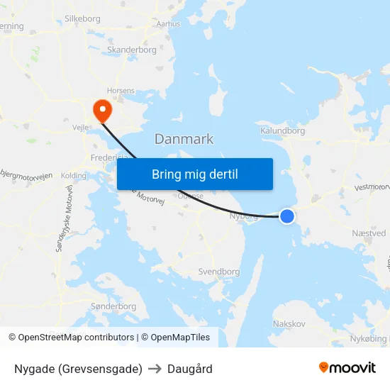 Nygade (Grevsensgade) to Daugård map