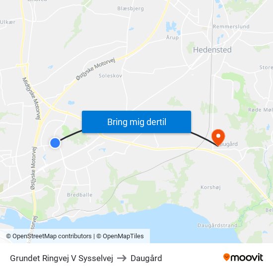 Grundet Ringvej V Sysselvej to Daugård map
