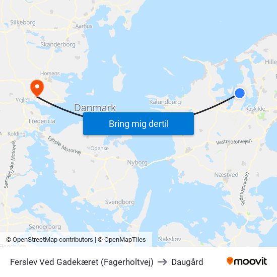 Ferslev Ved Gadekæret (Fagerholtvej) to Daugård map