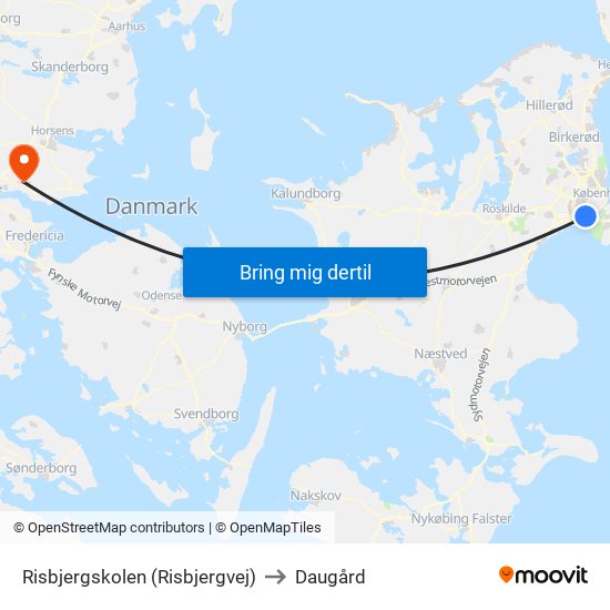 Risbjergskolen (Risbjergvej) to Daugård map