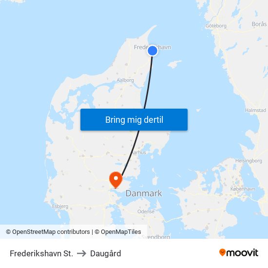 Frederikshavn St. to Daugård map