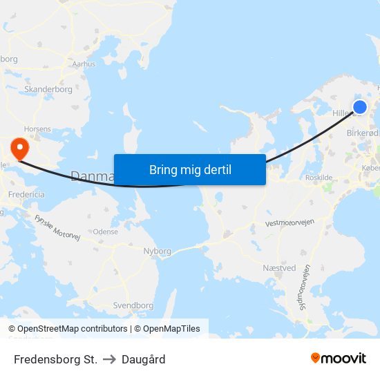 Fredensborg St. to Daugård map