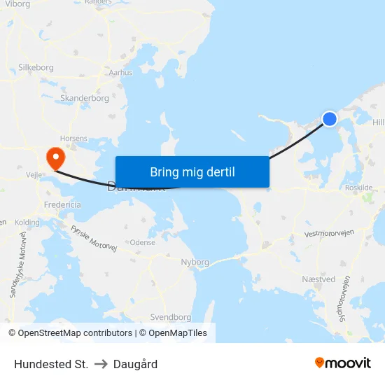Hundested St. to Daugård map