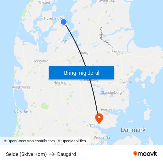 Selde (Skive Kom) to Daugård map