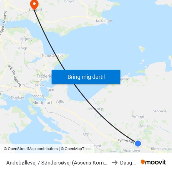 Andebøllevej / Søndersøvej (Assens Kommune) to Daugård map