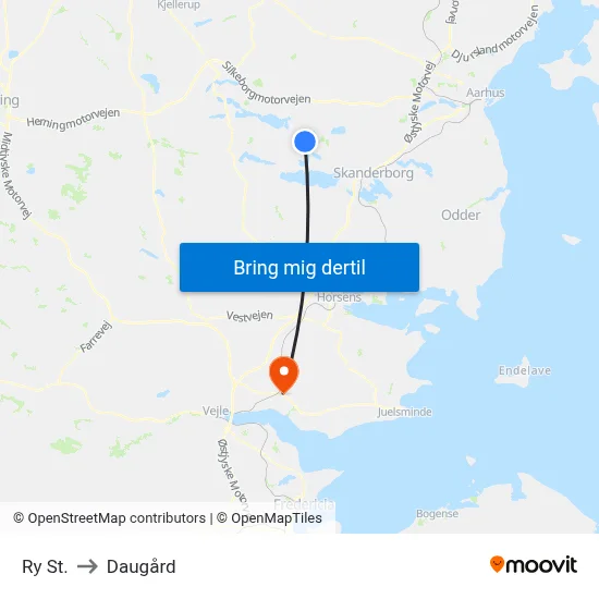 Ry St. to Daugård map