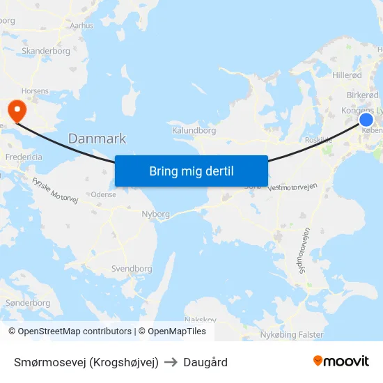 Smørmosevej (Krogshøjvej) to Daugård map