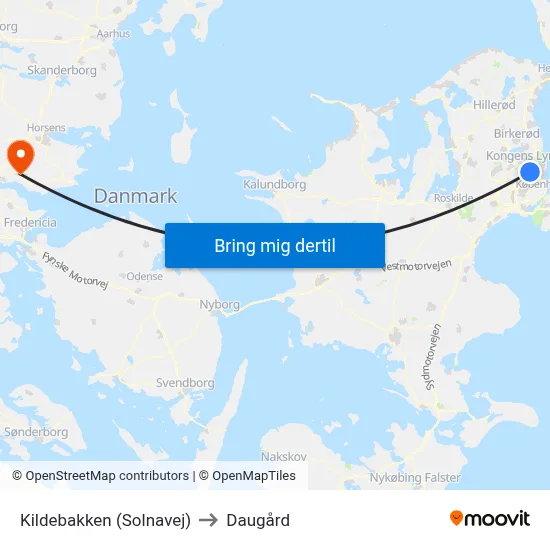 Kildebakken (Solnavej) to Daugård map