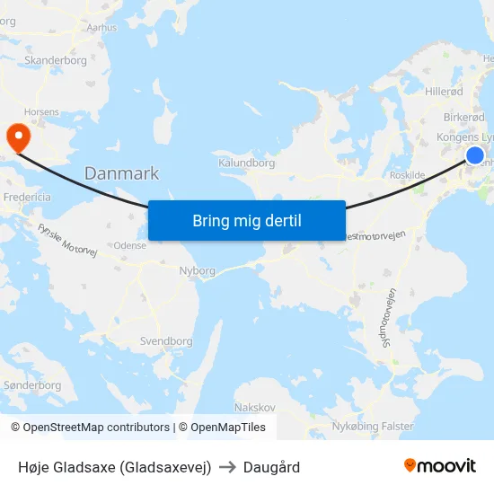 Høje Gladsaxe (Gladsaxevej) to Daugård map