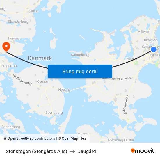 Stenkrogen (Stengårds Allé) to Daugård map