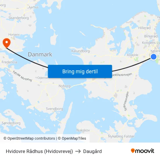 Hvidovre Rådhus (Hvidovrevej) to Daugård map