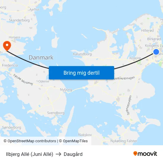 Ilbjerg Allé (Juni Allé) to Daugård map