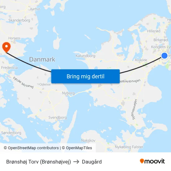Brønshøj Torv (Brønshøjvej) to Daugård map
