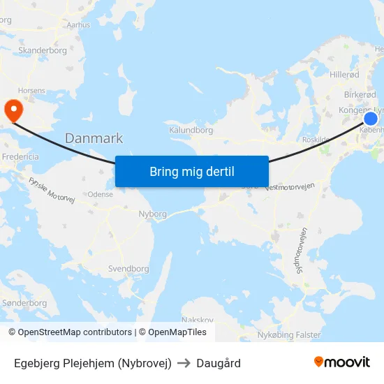 Egebjerg Plejehjem (Nybrovej) to Daugård map