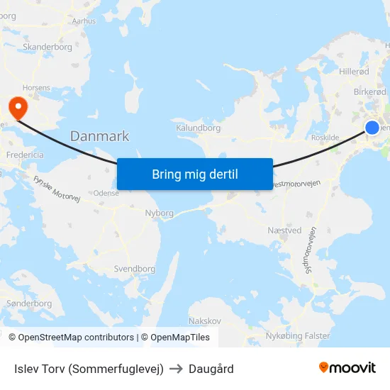 Islev Torv (Sommerfuglevej) to Daugård map