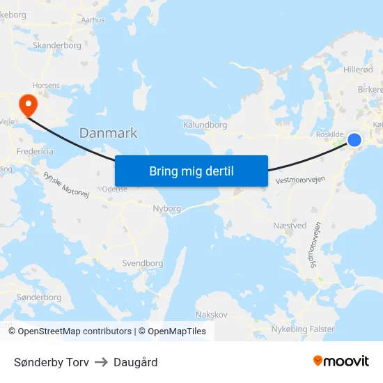 Sønderby Torv to Daugård map