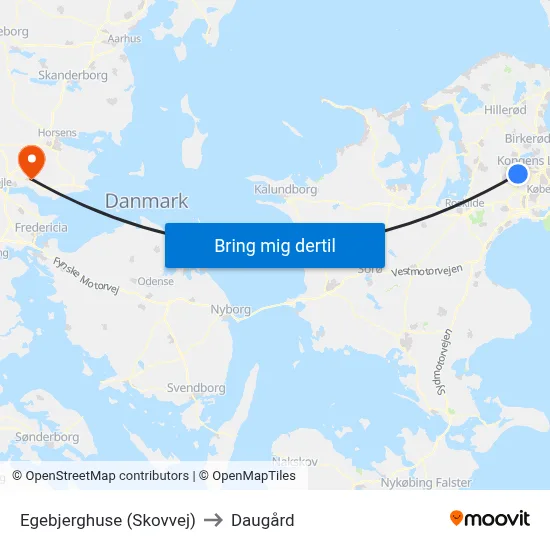 Egebjerghuse (Skovvej) to Daugård map