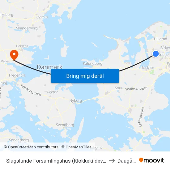 Slagslunde Forsamlingshus (Klokkekildevej) to Daugård map