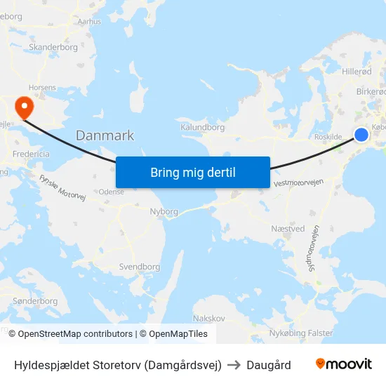 Hyldespjældet Storetorv (Damgårdsvej) to Daugård map