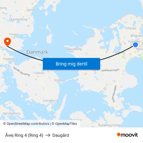 Åvej Ring 4 (Ring 4) to Daugård map