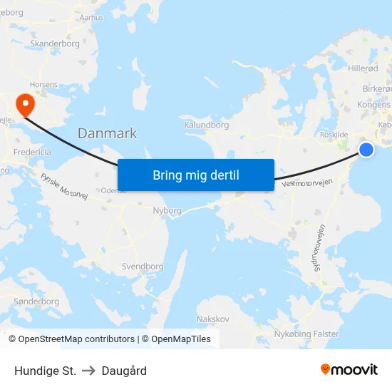 Hundige St. to Daugård map