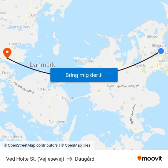 Ved Holte St. (Vejlesøvej) to Daugård map