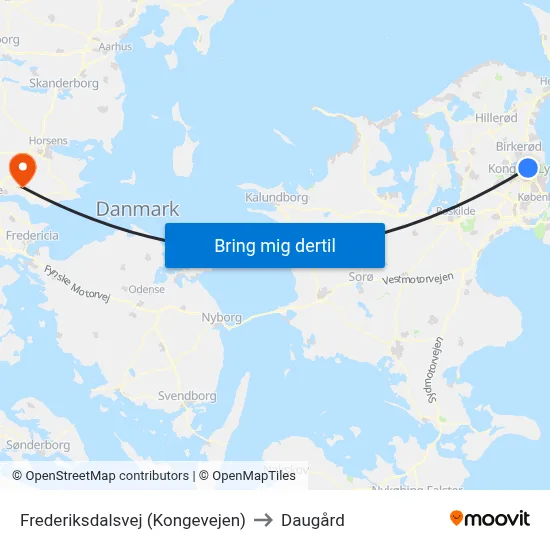 Frederiksdalsvej (Kongevejen) to Daugård map