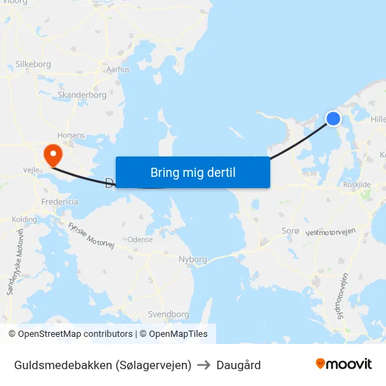 Guldsmedebakken (Sølagervejen) to Daugård map