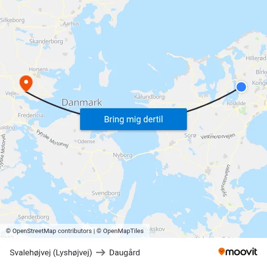 Svalehøjvej (Lyshøjvej) to Daugård map