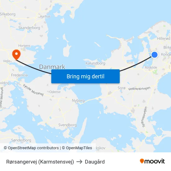 Rørsangervej (Karmstensvej) to Daugård map