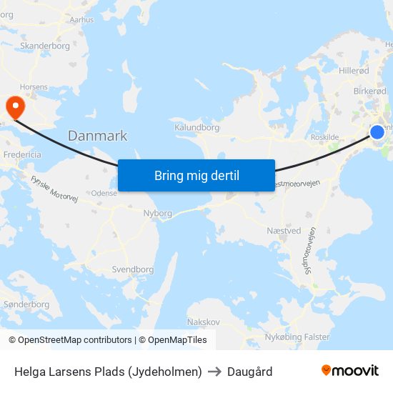 Helga Larsens Plads (Jydeholmen) to Daugård map