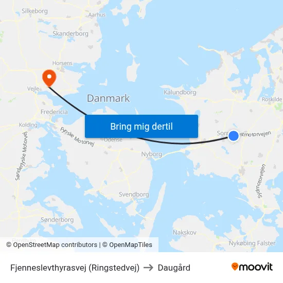 Fjenneslevthyrasvej (Ringstedvej) to Daugård map