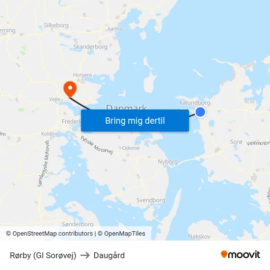 Rørby (Gl Sorøvej) to Daugård map