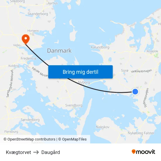 Kvægtorvet to Daugård map