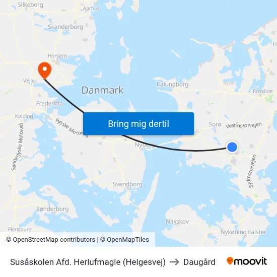 Susåskolen Afd. Herlufmagle (Helgesvej) to Daugård map