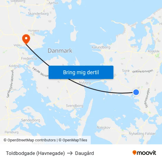 Toldbodgade (Havnegade) to Daugård map