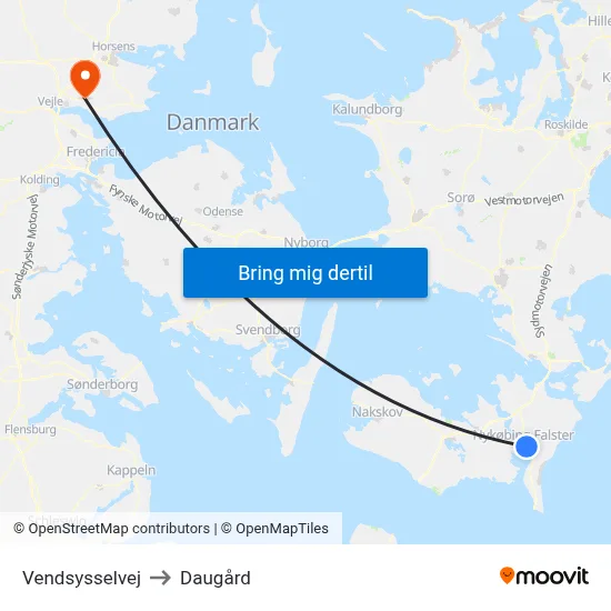 Vendsysselvej to Daugård map