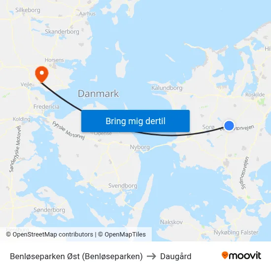 Benløseparken Øst (Benløseparken) to Daugård map