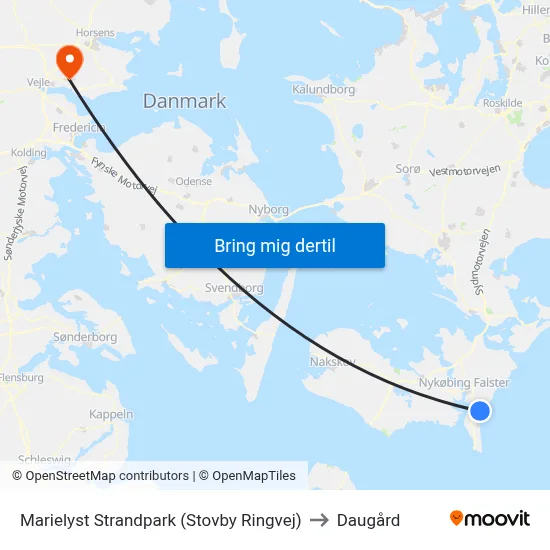 Marielyst Strandpark (Stovby Ringvej) to Daugård map