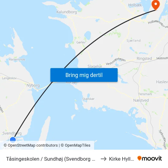 Tåsingeskolen / Sundhøj (Svendborg Kommune) to Kirke Hyllinge map