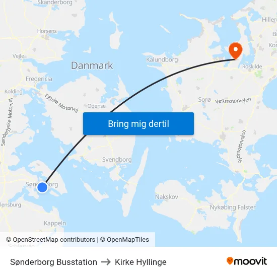 Sønderborg Busstation to Kirke Hyllinge map