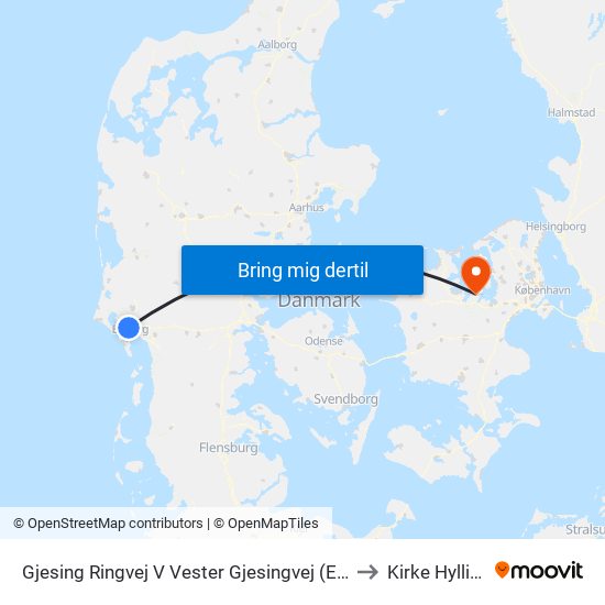 Gjesing Ringvej V Vester Gjesingvej (Esbjerg) to Kirke Hyllinge map