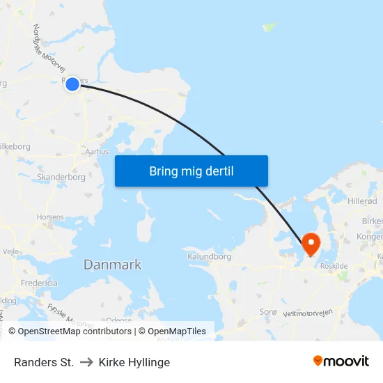 Randers St. to Kirke Hyllinge map