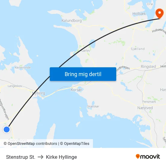 Stenstrup St. to Kirke Hyllinge map